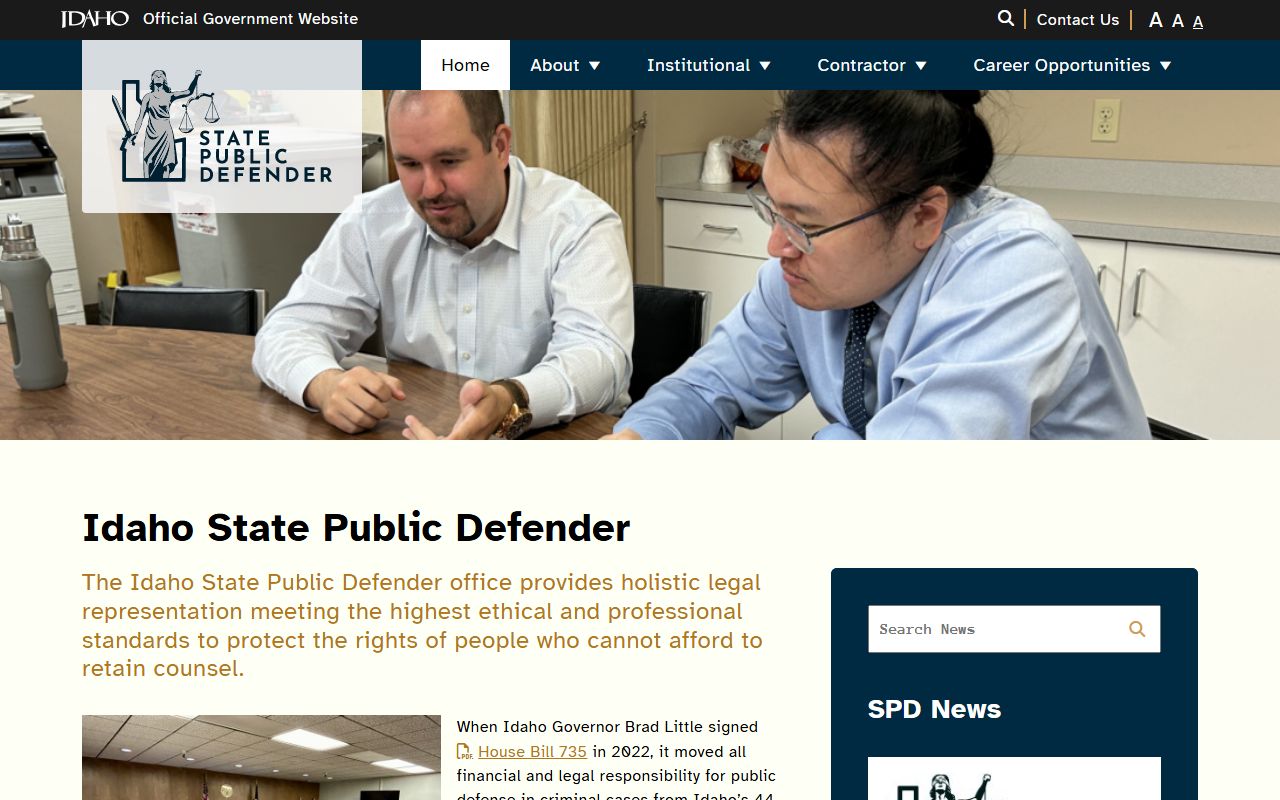 Bannock County arrest records court charges Idaho State Public Defender screenshot