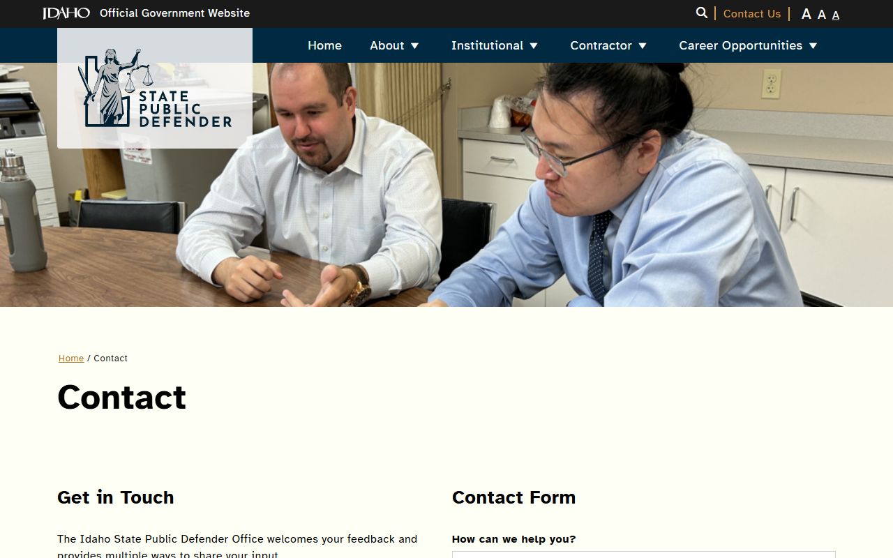 Bannock County court charge records public defender contact screenshot