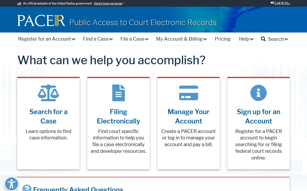 Bannock County District Court PACER federal access portal