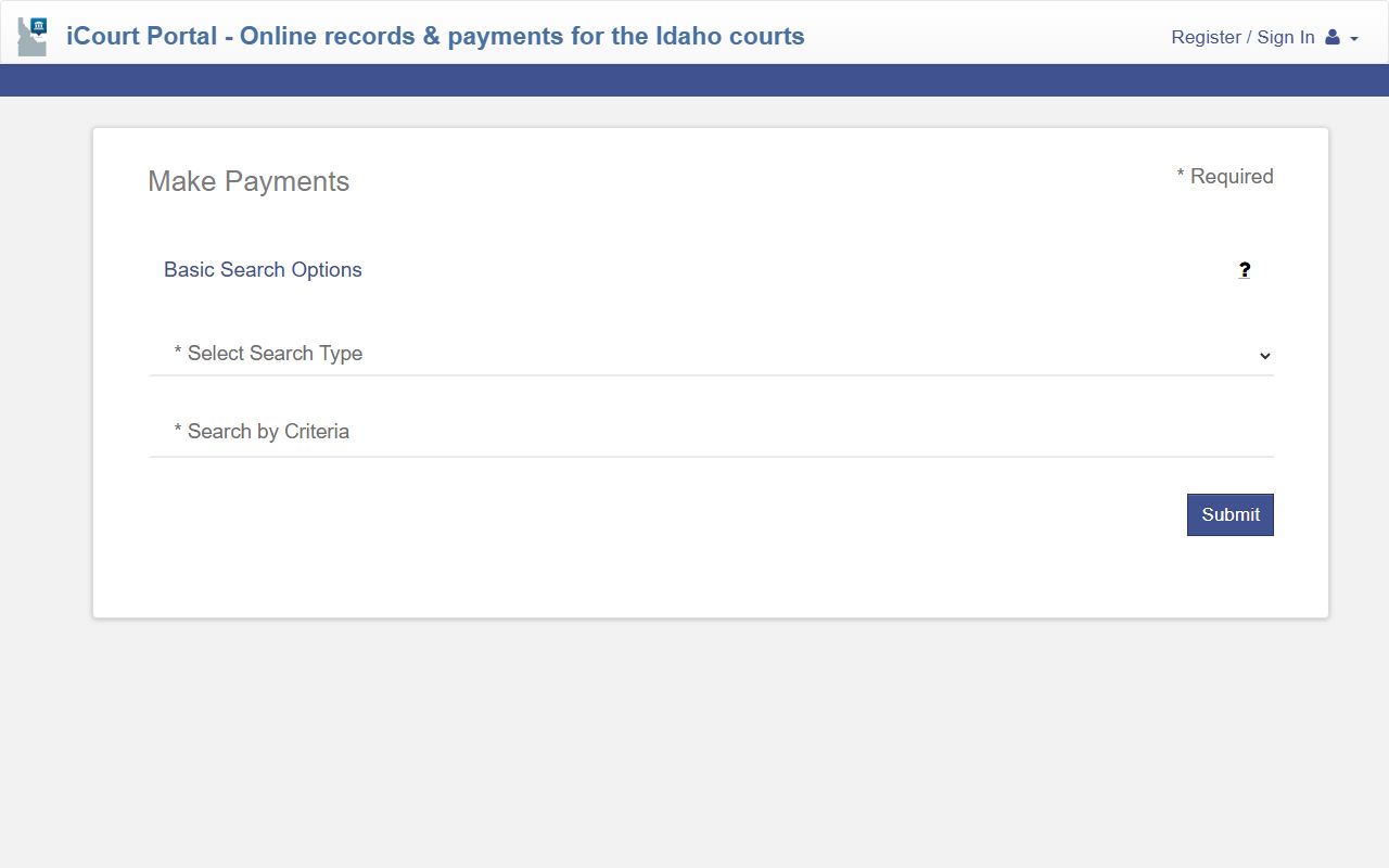 Bannock County traffic court records iCourt payment search