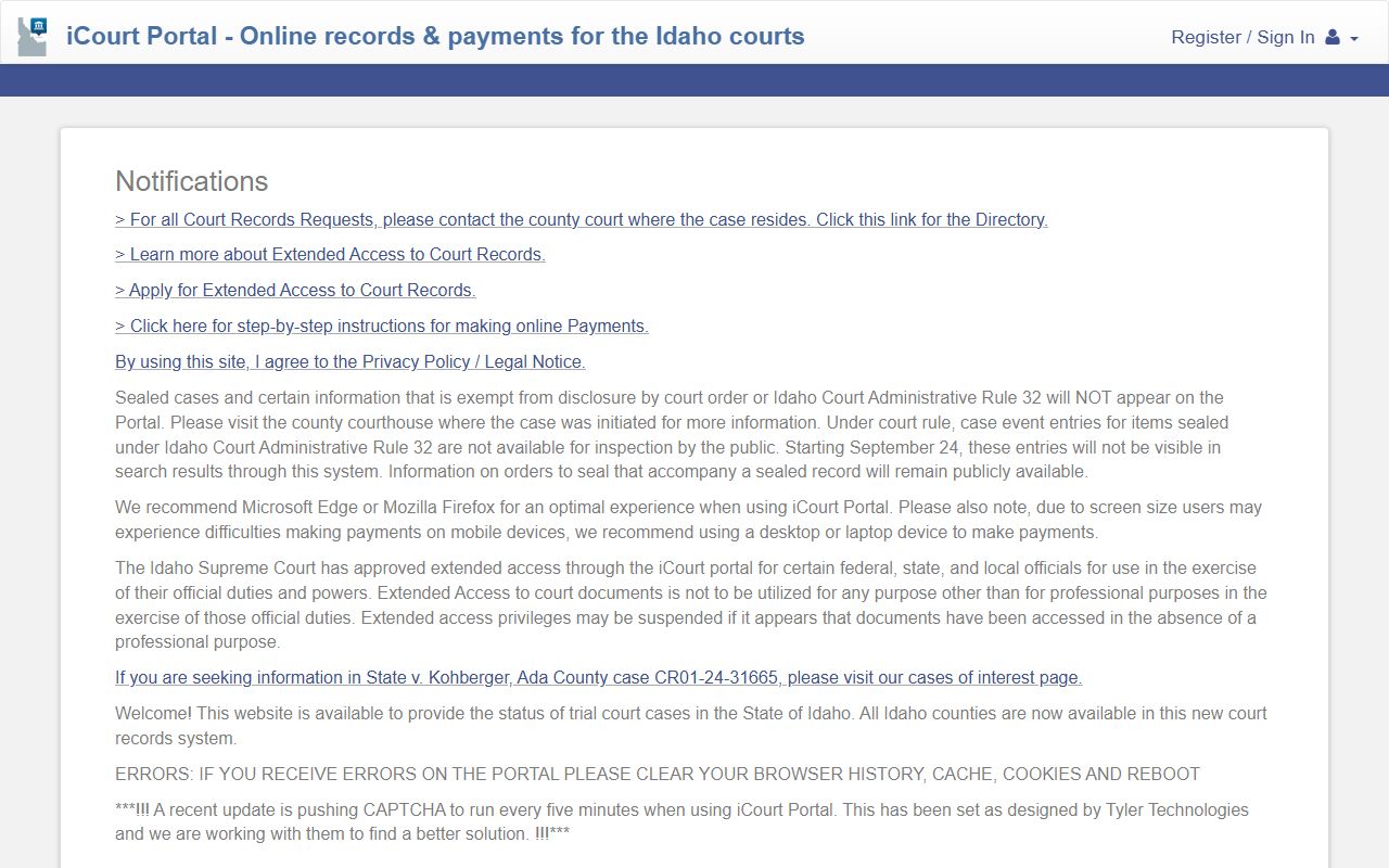 Bannock County traffic court records courtpay citation lookup source