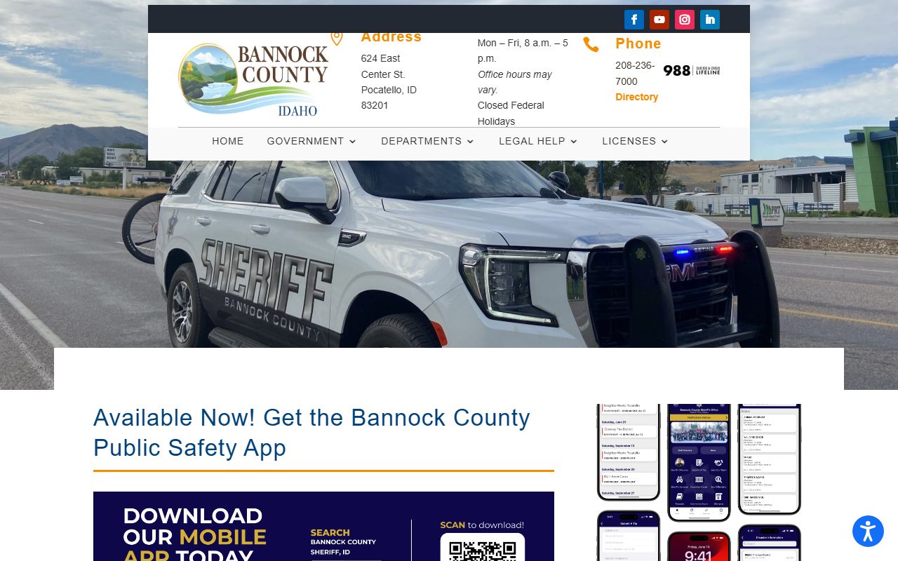 Bannock County warrant search sheriff app public safety source